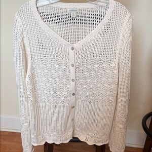 Sundance Off White Open-Knit Cardigan